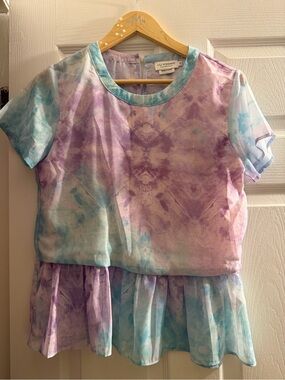 Molly Bracken Pastel Tie-Dye Top - Lavender & Aqua